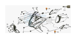 GTS 250 EURO 2 drawing FR PLATE / HEAD LIGHT / INDICATORS