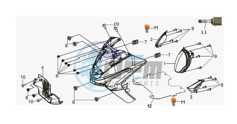 FR PLATE / HEAD LIGHT / INDICATORS