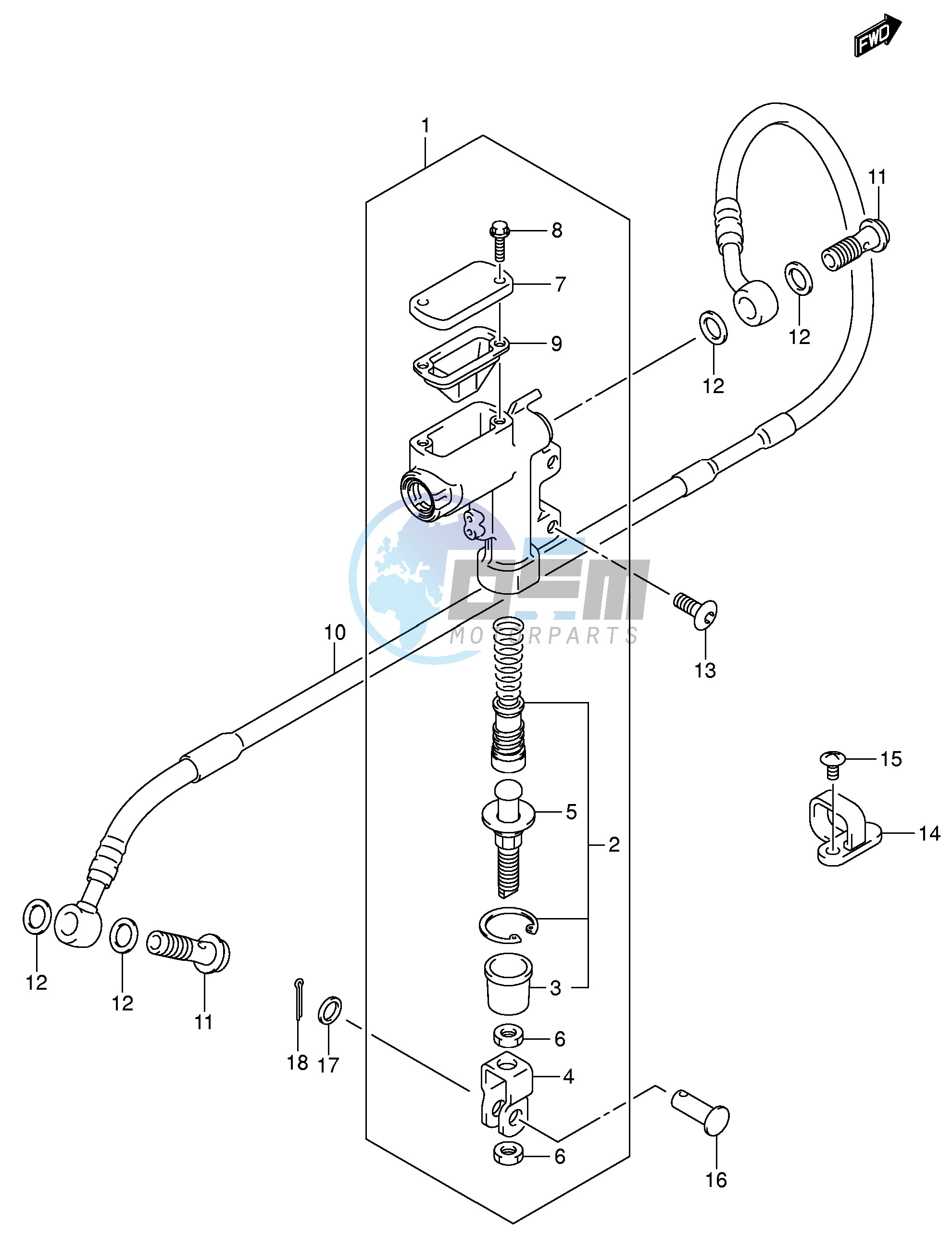 REAR MASTER CYLINDER (MODEL K5 K6)