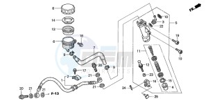 CB1300F CB1300SUPER FOUR drawing RR. BRAKE MASTER CYLINDER (CB1300/F/F1/S)