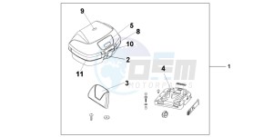 SH125 drawing TOP BOX 45L HIGHLAND GREEN MET