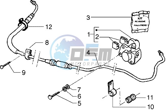 Caliper (Vehicle with rear hub brake)