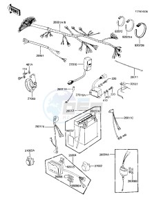 KZ 750 E (E2-E3) drawing CHASSIS ELECTRICAL EQUIPMENT -- 81 -82 KZ750-E2_E3- -