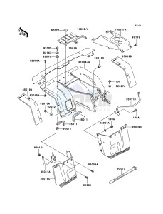 KLF300 4x4 KLF300-C17 EU GB drawing Front Fender(s)