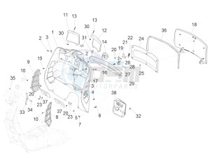 GTS 300 SUPER 4T 4V IE ABS E4 (EMEA) drawing Front glove-box - Knee-guard panel