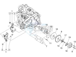 Liberty 200 4t e3 drawing Camshaft - Rocking levers support unit