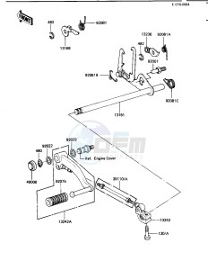 KZ 1100 B [GPZ) (B1-B2) [GPZ) drawing GEAR CHANGE MECHANISM