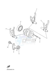 YZ250F (17D9 17DA 17DB 17DC) drawing SHIFT CAM & FORK