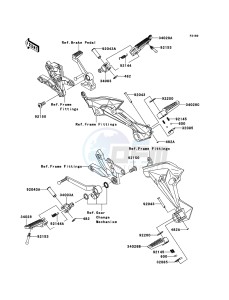 Z750R ABS ZR750PBF FR GB XX (EU ME A(FRICA) drawing Footrests