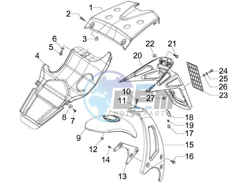 Rear cover - Splash guard