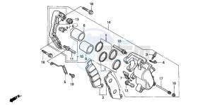 CB250 drawing FRONT BRAKE CALIPER