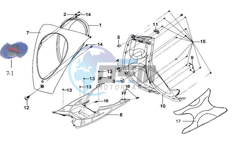 FRONT FENDER / FRONT FORK/ CENTRAL STAND