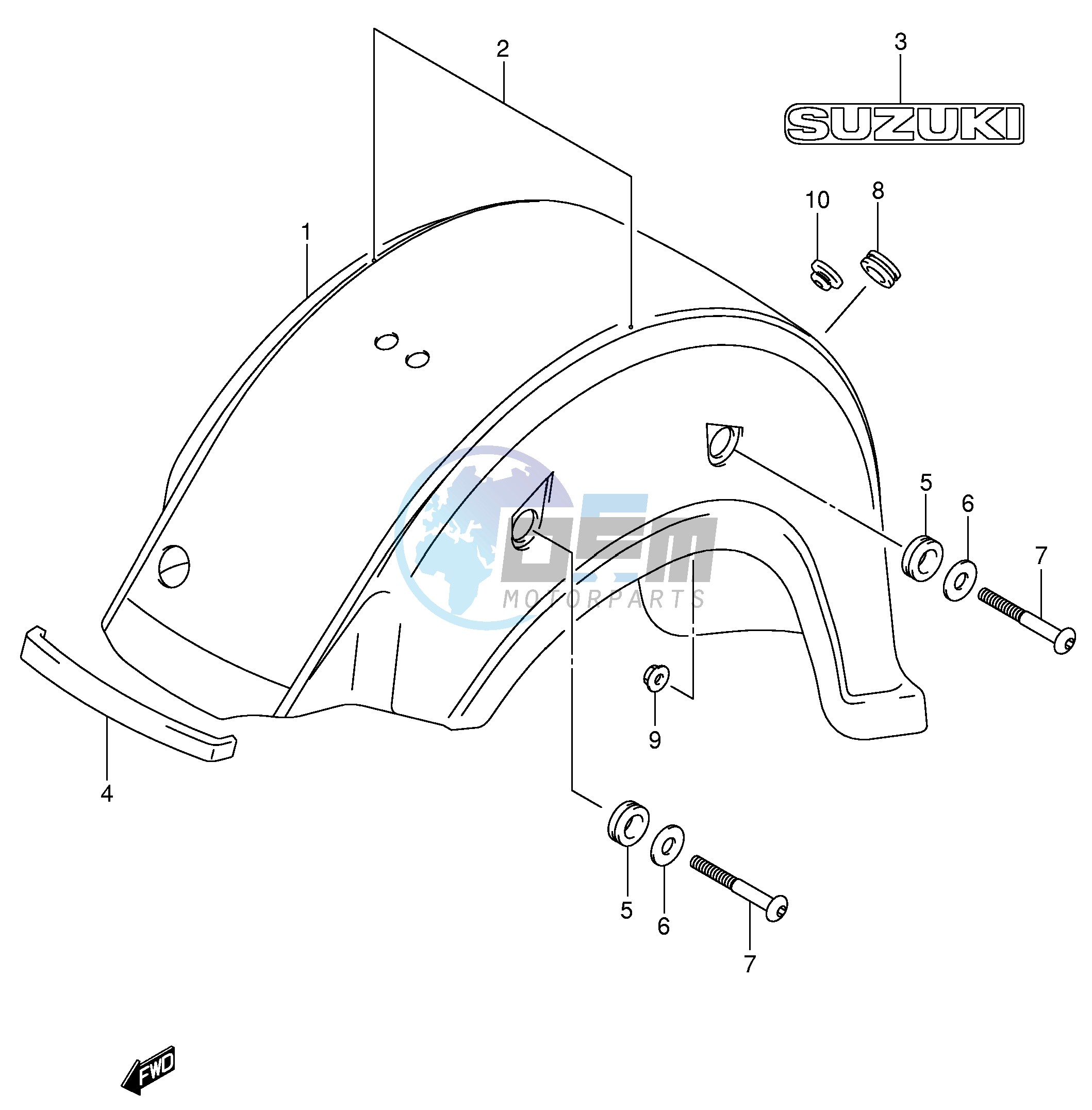 REAR FENDER (VL800K4)