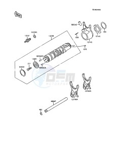 ZX 600 C [NINJA 600R] (C10) [NINJA 600R] drawing GEAR CHANGE DRUM_SHIFT FORK-- S- -