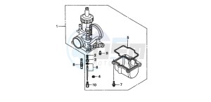 CR250R drawing CARBURETOR OPTIONAL PARTS KIT (1)