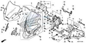 VFR1200XDLF CrossTourer - VFR1200X Dual Clutch 2ED - (2ED) drawing UPPER COWL