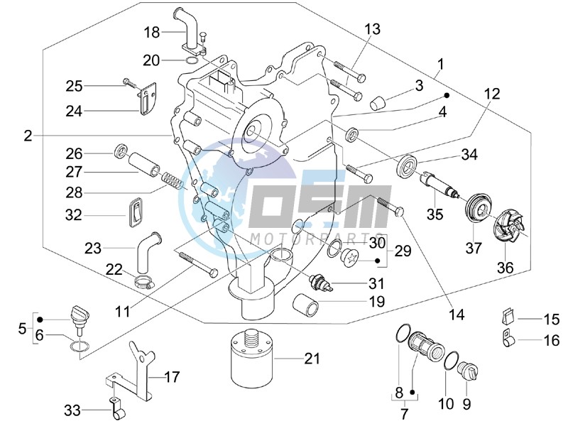 Flywheel magneto cover - Oil filter