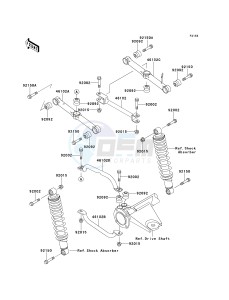 KLF 300 C [BAYOU 300 4X4] (C5-C9) [BAYOU 300 4X4] drawing REAR SUSPENSION