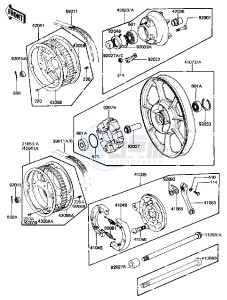 KZ 440 D [LTD BELT] (D2-D5) [LTD BELT] drawing REAR WHEEL_HUB_BRAKE_BELT -- 81-83 D2_D3_D4_D5- -