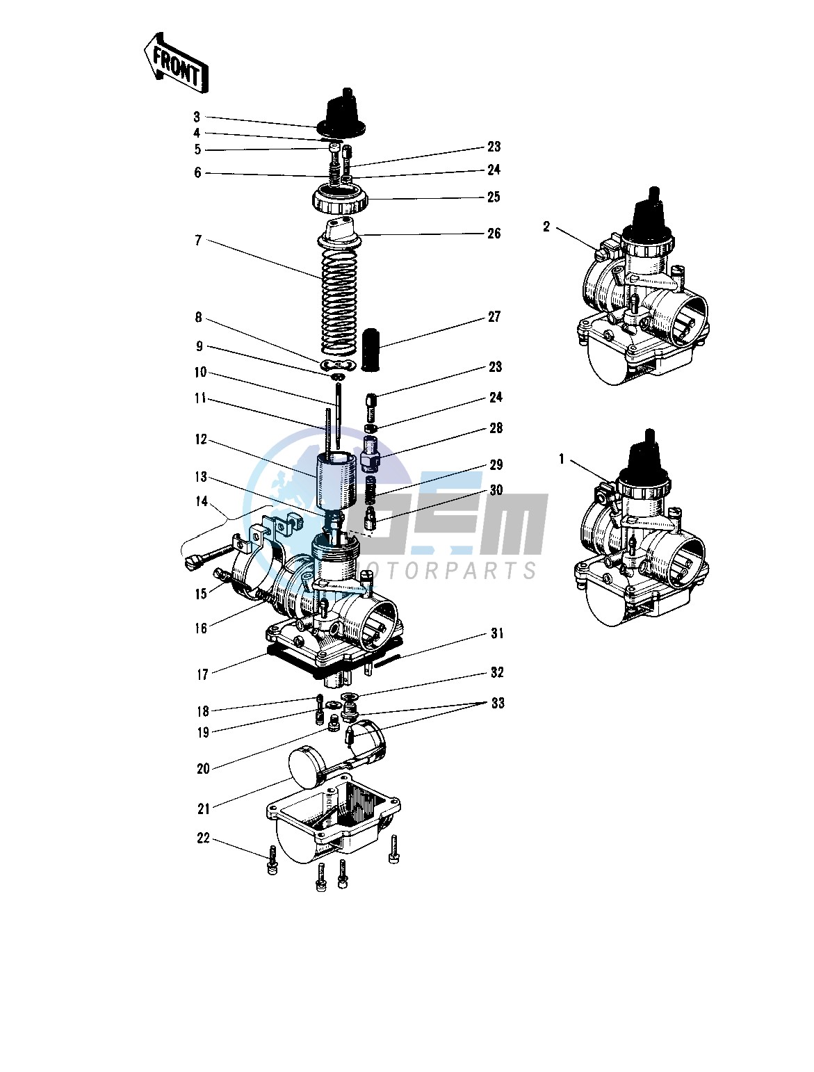 CARBURETORS -- 69-72 H1_A_B_C- -