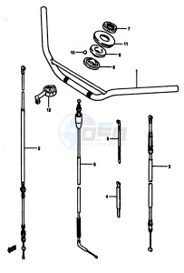 RM125 (E-F) drawing HANDLEBAR (MODEL E)