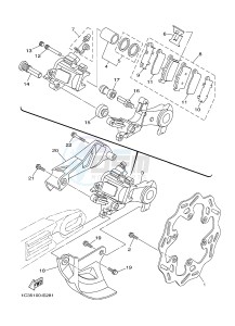 WR450F (1DX1 1DX2) drawing REAR BRAKE CALIPER