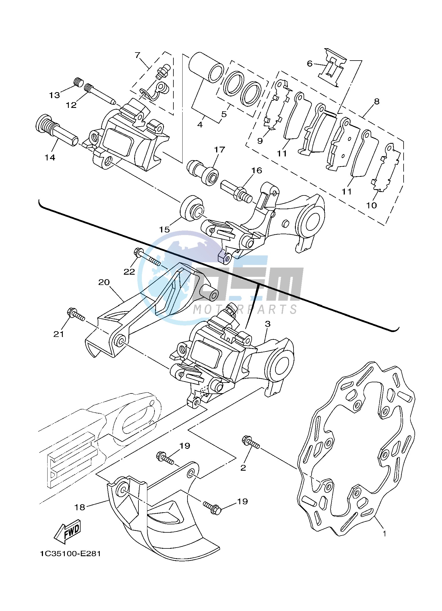 REAR BRAKE CALIPER