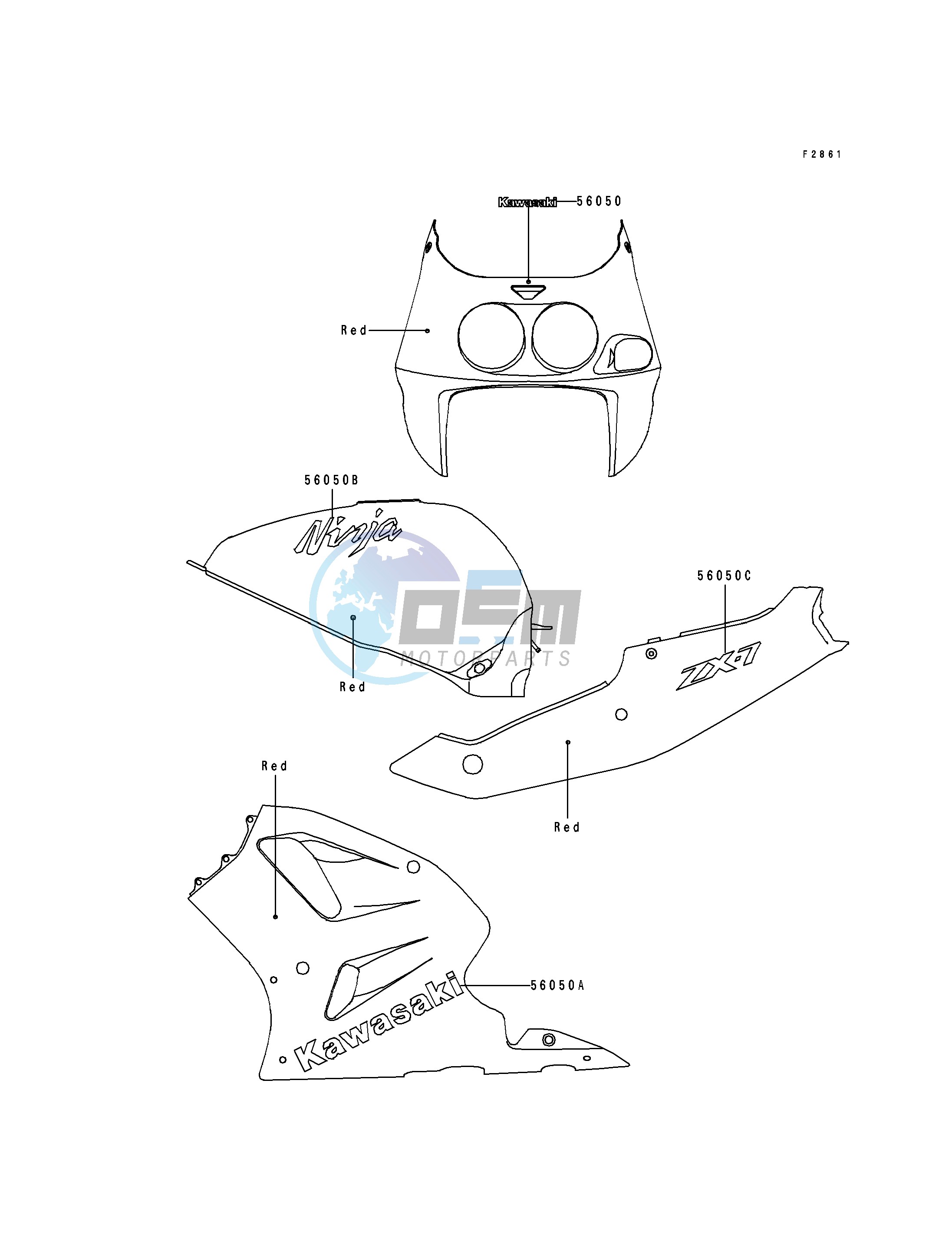 DECALS-- RED- --- ZX750-L1- -