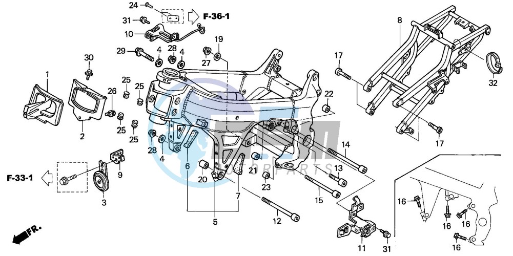 FRAME BODY (VTR1000SP2/3/ 4/5/6)