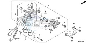 CRF250XD CRF250R Europe Direct - (ED) drawing REAR BRAKE CALIPER