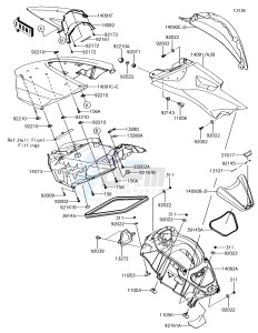 JET SKI ULTRA 310X JT1500LJF EU drawing Hull Middle Fittings