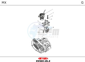 MX-F-D-RED 50 drawing ENGINE  CARBURETTOR