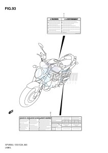 SFV650 (E3-E28) Gladius drawing LABEL (SFV650L1 E28)