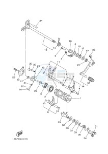 YFM700R YFM7RB RAPTOR 700R (1ASE 1ASF 1ASD) drawing SHIFT CAM & FORK