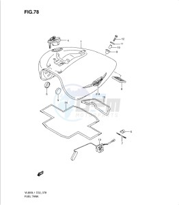 VL800 drawing FUEL TANK (VL800UEL1 E19)