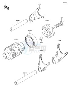 KX85-II KX85DFF EU drawing Gear Change Drum/Shift Fork(s)