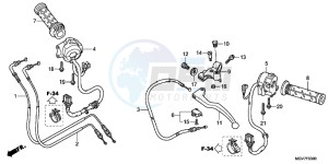 CBR600FC drawing HANDLE LEVER/SWITCH/CABLE