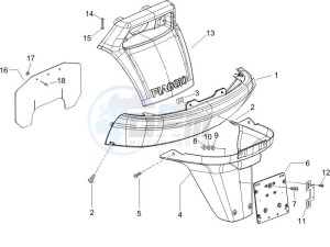 X9 125 Evolution potenziato (UK) drawing Rear cover - Splash guard