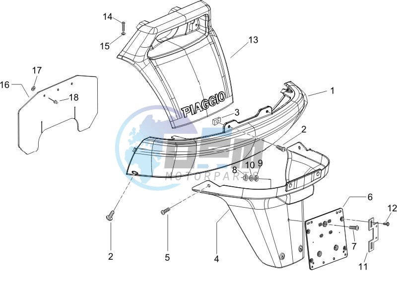 Rear cover - Splash guard