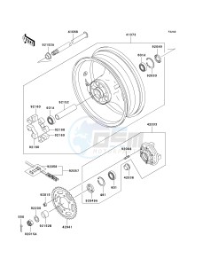 ZX 600 B [NINJA ZX-6RR] (K1) [NINJA ZX-6RR] drawing REAR WHEEL_CHAIN