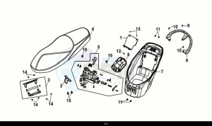 FIDDLE IV 125 (XG12W1-EU) (M0-M3) drawing SEAT - REAR CARRIER