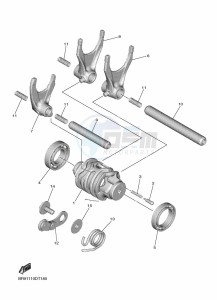 WR450F (BDBC) drawing SHIFT CAM & FORK