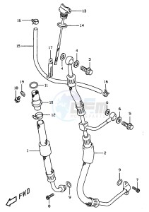 DR350 (V-W-X) drawing OIL HOSE