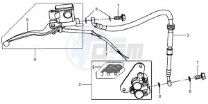 JET EURO X 50 E2 drawing BRAKE CALIPER FOR / BRAKE LEVER / BRAKE LINES