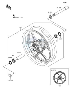 NINJA ZX-6R ABS ZX636FGFA GB XX (EU ME A(FRICA) drawing Front Hub