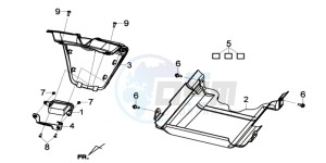 GTS 125I EURO4 LONG VISOR L7 drawing UNDERTAIL / COOLER COWLING