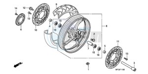 CB600FA3A France - (F / ABS CMF ST 25K) drawing FRONT WHEEL