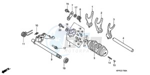 CBR125RWA UK - (E / WH) drawing GEAR SHIFT DRUM