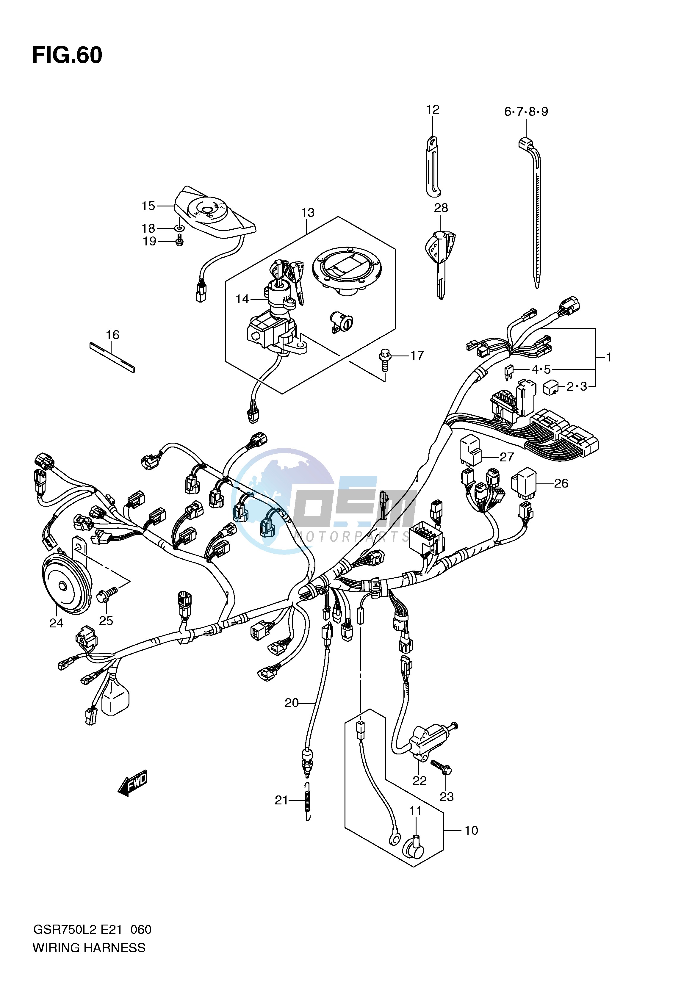 WIRING HARNESS (GSR750UEL2 E21)