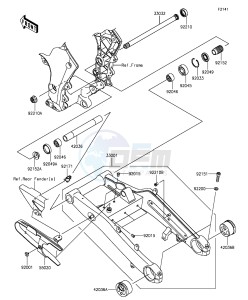 Z1000SX_ABS ZX1000MEF FR GB XX (EU ME A(FRICA) drawing Swingarm